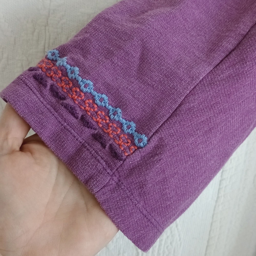 Sonoma Purple Western Sweatshirt Boho Aztec Embroidered Cowgirl Long Sleeve - Picture 7 of 11